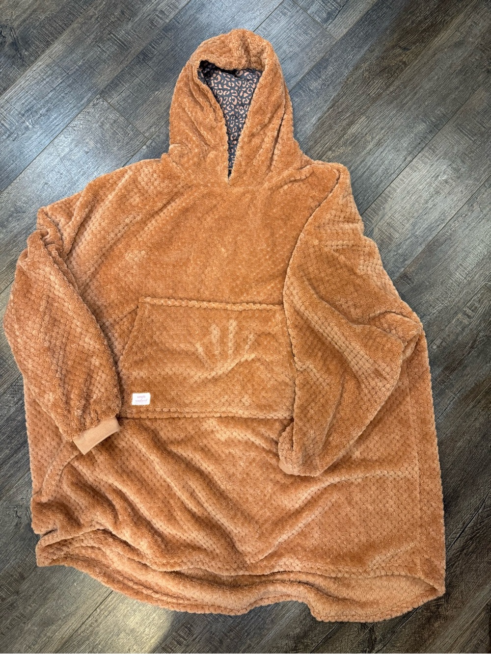 Simply southern Plush Hooded Wearable Blanket - Camel Brown